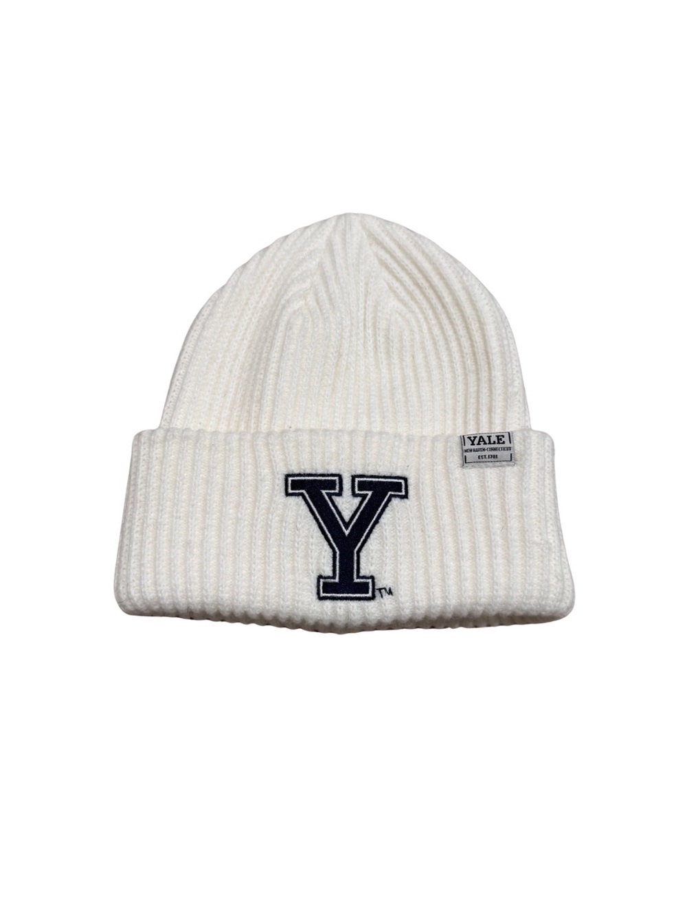 H&M Yale University Cream Ribbed Knit Beanie Hat One Size Ivy League